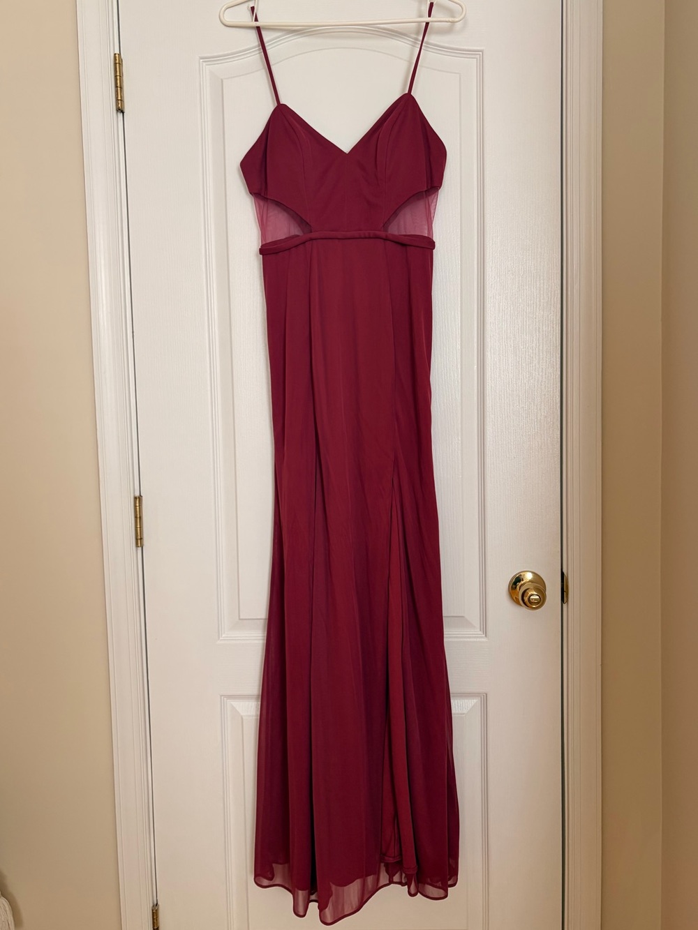 Azazie Wine Red Spaghetti Strap Dress